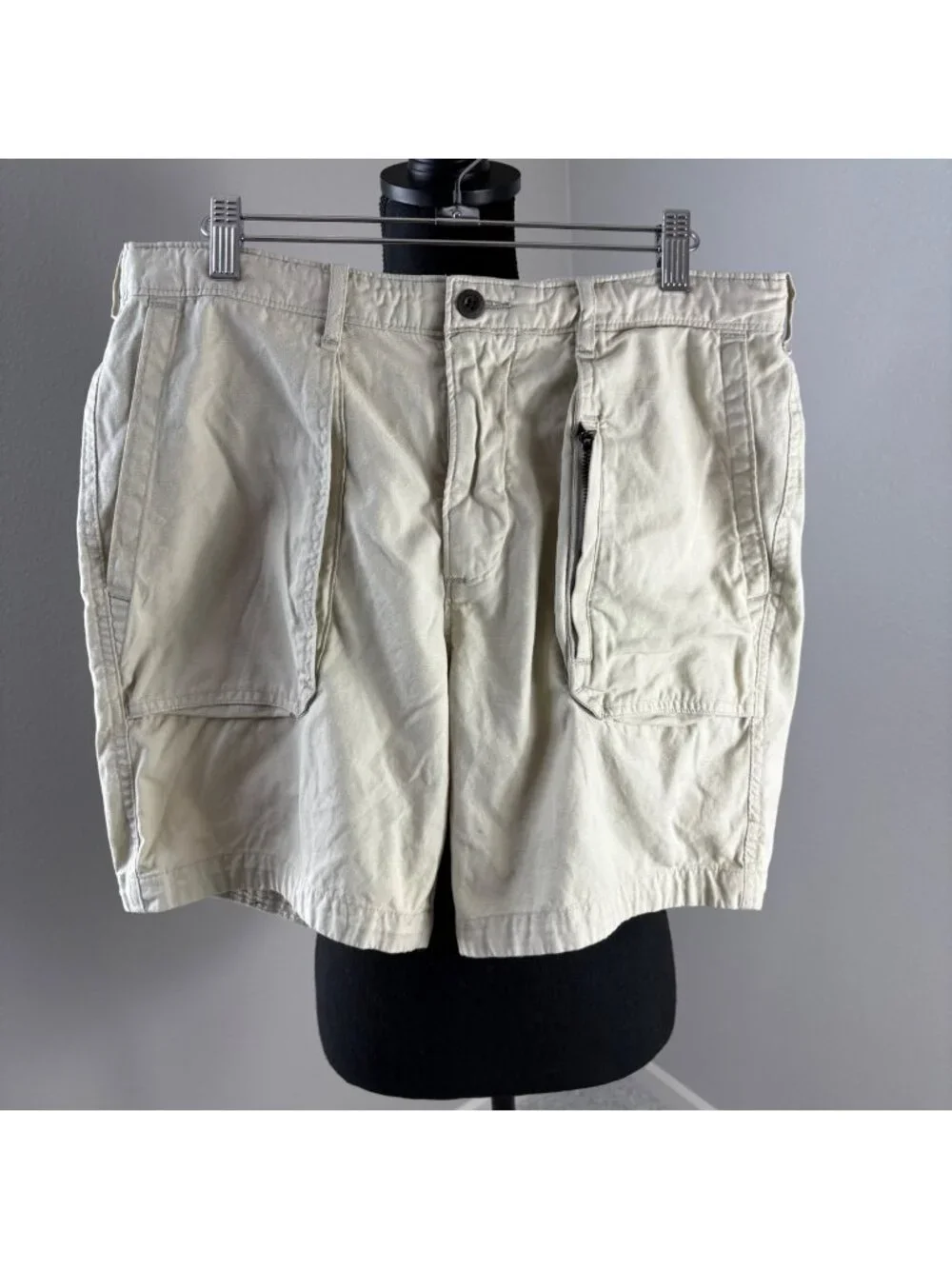 Vintage Abercrombie & Fitch Shorts Mens Medium Khaki Cotton